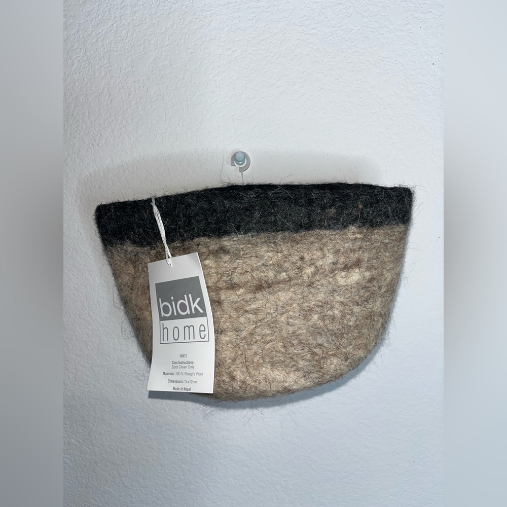 Bidk Home NWT 100% Sheep’s Wool Natural Fibers Storage Pouch 14x12cmEco-Friendly